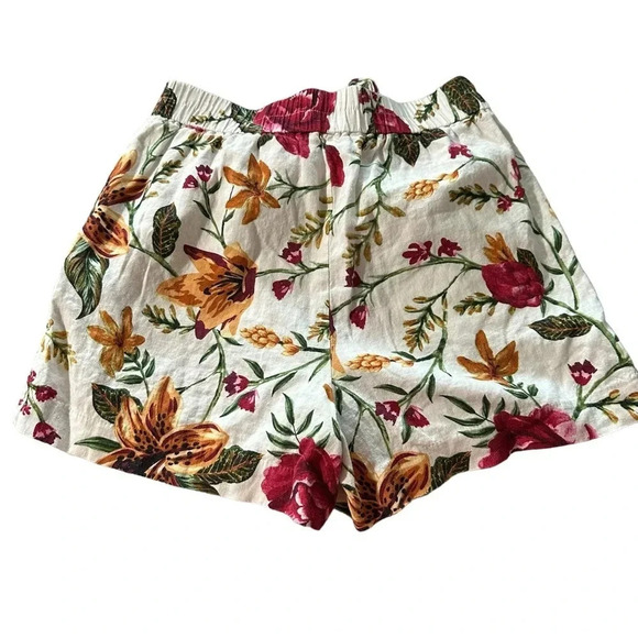 C&C California women's size 6 linen blend floral shorts with beaded tass… - Picture 2 of 4